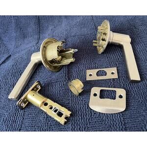 Door Handle Satin Nickel Finish Missing Parts Needs Cleaning
